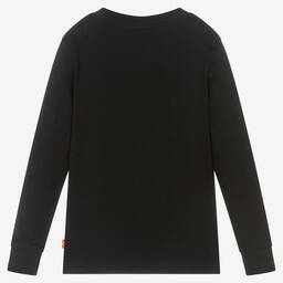 Levi's-Black Cotton Gradient Logo Top | Childrensalon Outlet
