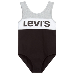 Levi's-Black & Grey Logo Bodysuit | Childrensalon Outlet
