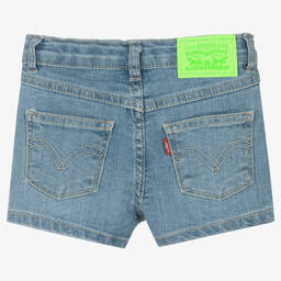 Levi's-Blue Denim High Rise Shorts | Childrensalon Outlet