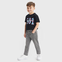 Levi's-Boys Black 501 Cotton T-Shirt | Childrensalon Outlet