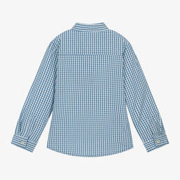Levi's-قميص مزيج قطن كاروهات لون أزرق وأبيض للأولاد | Childrensalon Outlet