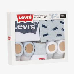 Levi's-Boys Blue Cotton Babysuit Set | Childrensalon Outlet