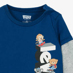 Levi's-Boys Blue Cotton Top & Trouser Set | Childrensalon Outlet