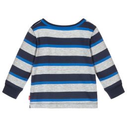 Levi's-Boys Blue & Grey Stripe Top | Childrensalon Outlet