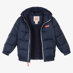Levi's-Boys Blue Logo Puffer Jacket | Childrensalon Outlet