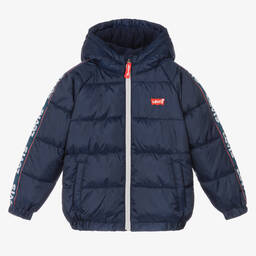 Levi's-Boys Blue Logo Puffer Jacket | Childrensalon Outlet
