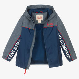 Levi's-Boys Blue Logo Windbreaker Jacket | Childrensalon Outlet