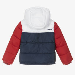 Levi's-Boys Blue & Red Colourblock Puffer Jacket | Childrensalon Outlet