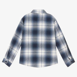 Levi's-قميص مزيج قطن كاروهات لون أزرق وأبيض للأولاد | Childrensalon Outlet