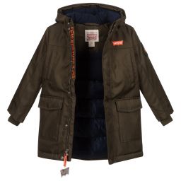 Levi's-Boys Green Parka Coat | Childrensalon Outlet