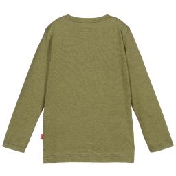 Levi's-Boys Green Striped Logo Top | Childrensalon Outlet
