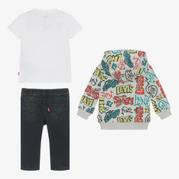 Levi's-Boys Grey & Blue Jeans Outfit Set | Childrensalon Outlet