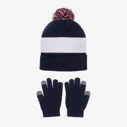 Levi's-Синяя вязаная шапка и перчатки | Childrensalon Outlet