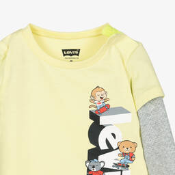 Levi's-Boys Yellow Cotton Top & Trouser Set | Childrensalon Outlet