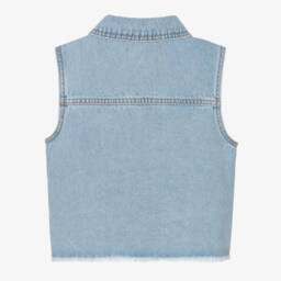 Levi's-Girls Azure Denim Vest with Embroidery | Childrensalon Outlet