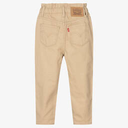 Levi's-Girls Beige Paperbag Jeans | Childrensalon Outlet