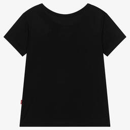 Levi's-Girls Black Viscose Jersey T-Shirt | Childrensalon Outlet