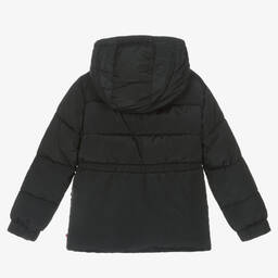 ليفايز-معطف بافر مقاوم للماء لون أسود للبنات | Childrensalon Outlet