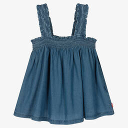 Levi's-Girls Blue Chambray Top | Childrensalon Outlet