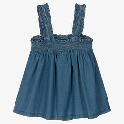 Levi's-Girls Blue Chambray Top | Childrensalon Outlet