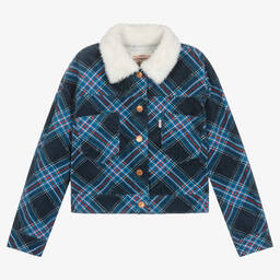 Levi's-Girls Blue Check Corduroy Jacket | Childrensalon Outlet