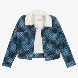 Levi's-Girls Blue Check Corduroy Jacket | Childrensalon Outlet