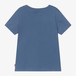Levi's-Girls Blue Cotton Batwing T-Shirt | Childrensalon Outlet