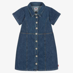 Levi's-Girls Blue Denim Dress  | Childrensalon Outlet