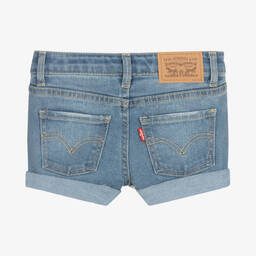 Levi's-Girls Blue Denim Girlfriend Shorts | Childrensalon Outlet