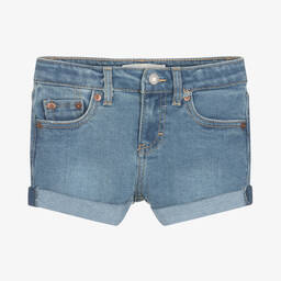 Levi's-Girls Blue Denim Girlfriend Shorts | Childrensalon Outlet