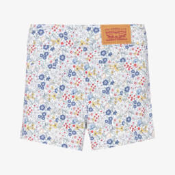 Levi's-Girls' Breezy Blue Floral Twill Shorts | Childrensalon Outlet