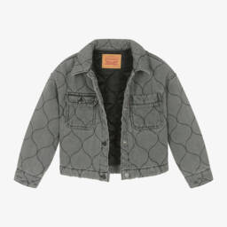 Levi's-Girls Charcoal Padded Denim Jacket | Childrensalon Outlet