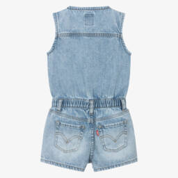 Levi's-Girls Classic Blue Denim Romper | Childrensalon Outlet