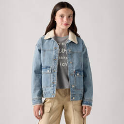 Levi's-Girls Denim Jacket with Fleece Collar | Childrensalon Outlet