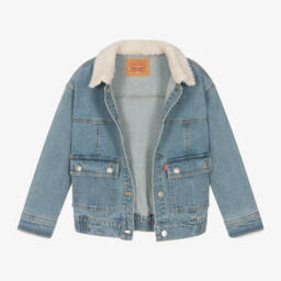 Levi's-Girls Denim Jacket with Fleece Collar | Childrensalon Outlet