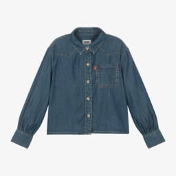 ليفايز-قميص شامبراي لون أزرق للبنات | Childrensalon Outlet