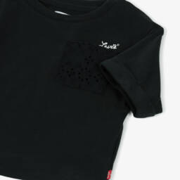 Levi's-Girls Elegant Black Eyelet Tee | Childrensalon Outlet