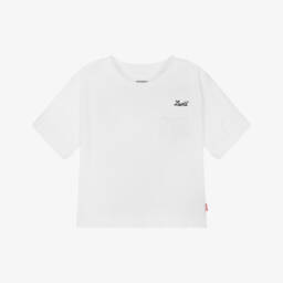 Levi's-Girls Elegant White Broderie Tee | Childrensalon Outlet