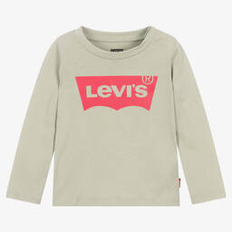 Levi's-Girls Green Cotton Logo Top | Childrensalon Outlet