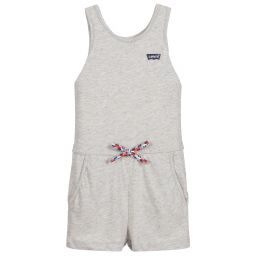Levi's-Girls Grey Cotton Playsuit | Childrensalon Outlet