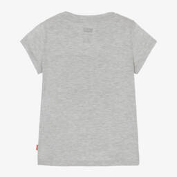 Levi's-Girls Grey Logo Tee in Soft Cotton | Childrensalon Outlet