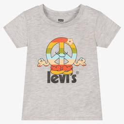 Levi's-Girls Grey Marl Logo T-Shirt | Childrensalon Outlet