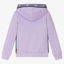 ليفايز-توب هودي قطن جيرسي لون بنفسجي للبنات | Childrensalon Outlet