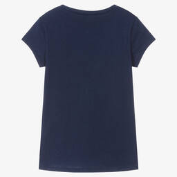 Levi's-Girls Navy Blue Cotton Logo T-Shirt | Childrensalon Outlet
