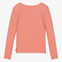 Levi's-Girls Orange Viscose Jersey Ribbed Top | Childrensalon Outlet