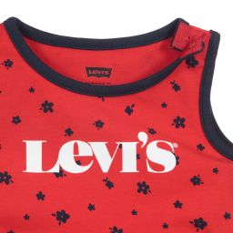 Levi's-Girls Red Flower Logo Dress | Childrensalon Outlet