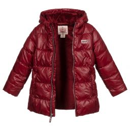 Levi's-Girls Red Puffer Coat | Childrensalon Outlet