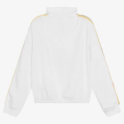Levi's-Girls White Logo Half-Zip Sweatshirt | Childrensalon Outlet