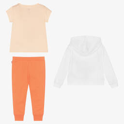 Levi's-Girls White & Orange Cotton Trouser Set | Childrensalon Outlet