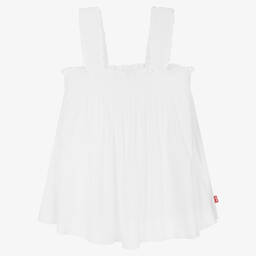 Levi's-Girls White Viscose Top | Childrensalon Outlet